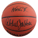 Lakers Magic Johnson & Kareem Abdul-Jabbar Signed Basketball BAS Wit #5W053813