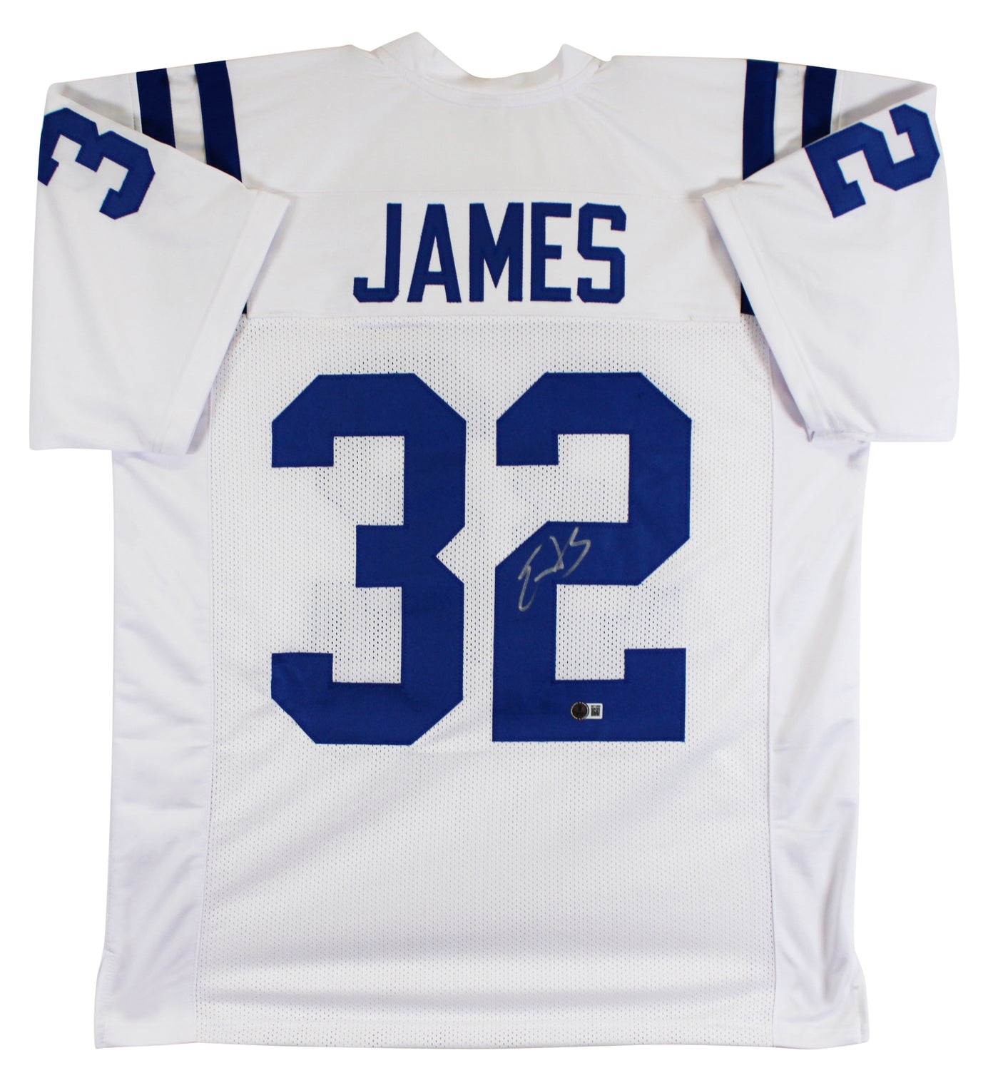Edgerrin James Authentic Signed White Pro Style Jersey Autographed BAS Witnessed