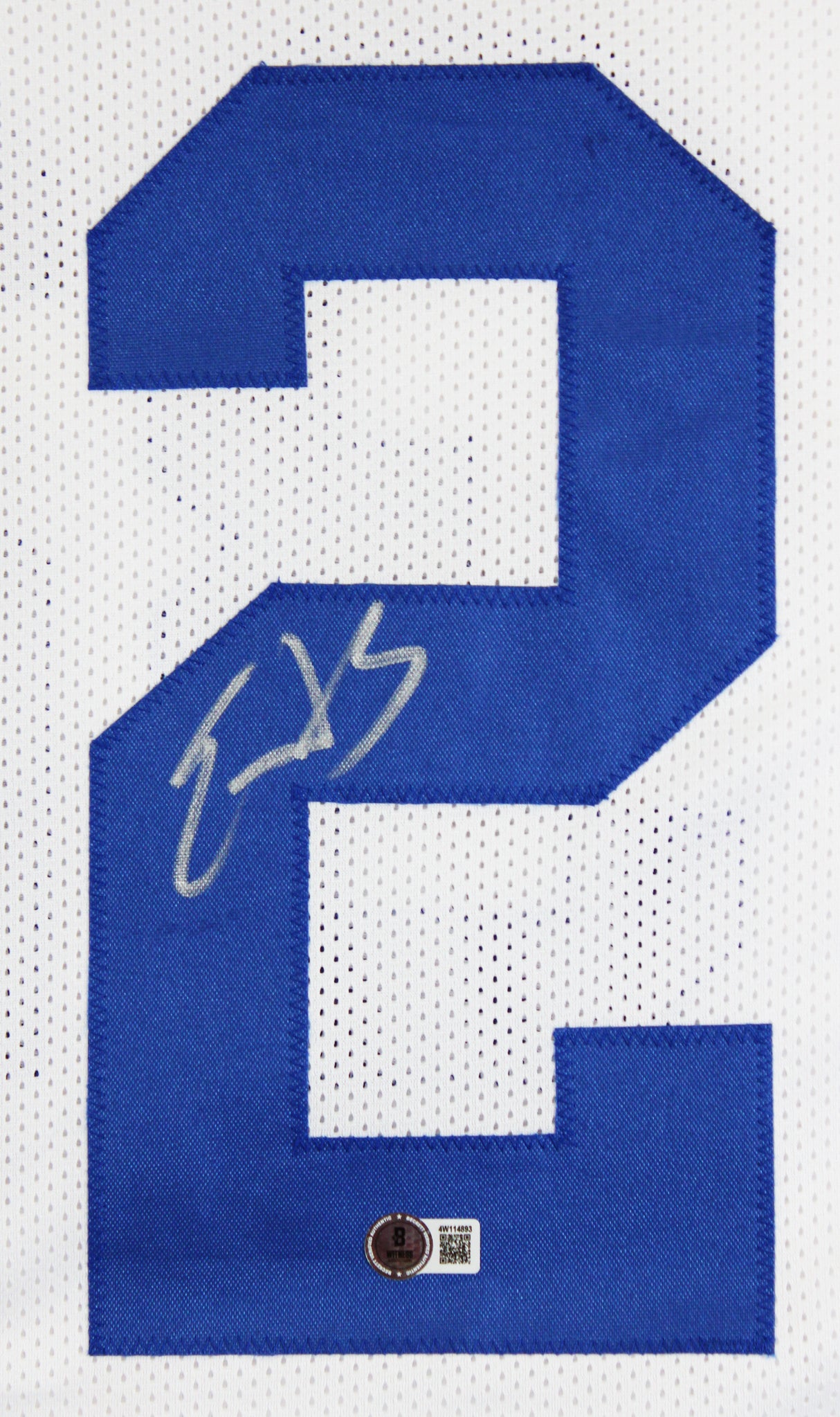 Edgerrin James Authentic Signed White Pro Style Jersey Autographed BAS Witnessed