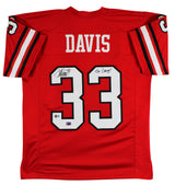 Georgia Terrell Davis "Go Dawgs" Signed Red Pro Style Jersey BAS Witnessed