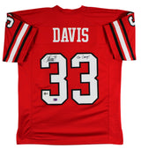 Georgia Terrell Davis "Go Dawgs" Signed Red Pro Style Jersey BAS Witnessed