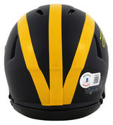 Michigan Luke Schoonmaker Signed Speed Mini Helmet W/ Case BAS Witnessed