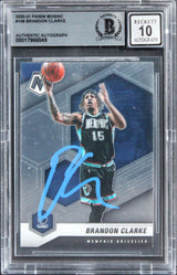Grizzlies Brandon Clarke Signed 2020 Panini Mosaic #108 Card Auto 10 BAS Slabbed