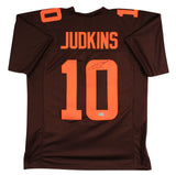 Quinshon Judkins Signed Brown Color Rush Pro Style Jersey BAS Witnessed
