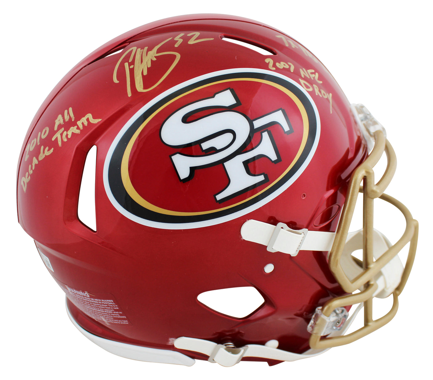 49ers Patrick Willis "3x Insc" Signed Flash F/S Speed Proline Helmet W/ Case BAS