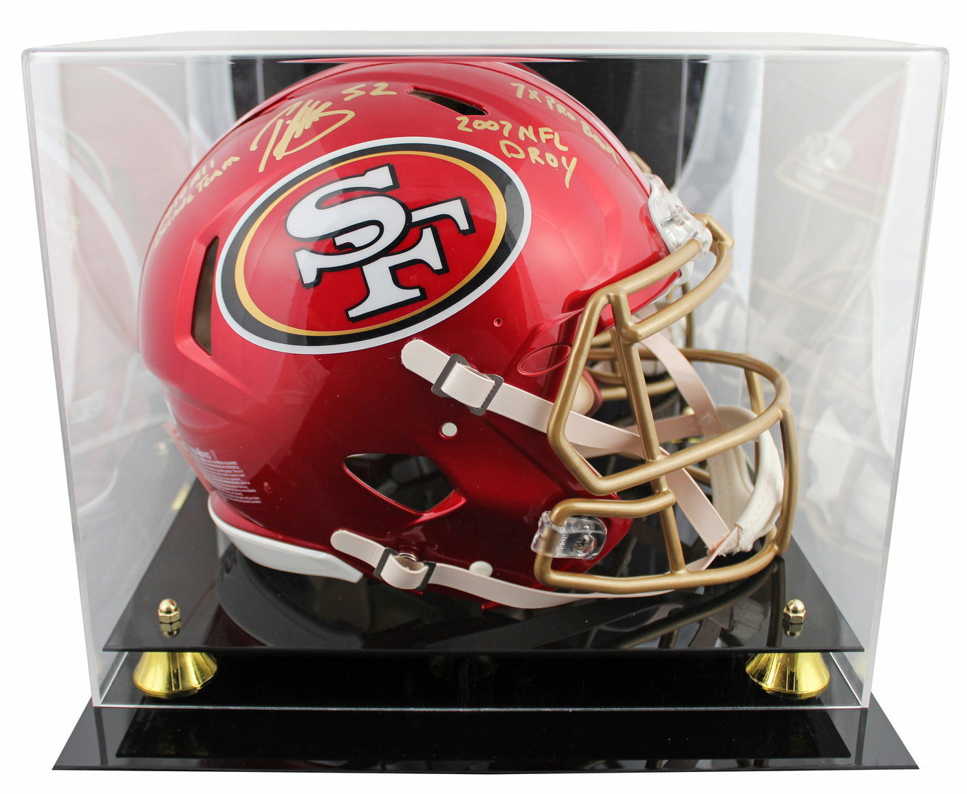 49ers Patrick Willis "3x Insc" Signed Flash F/S Speed Proline Helmet W/ Case BAS