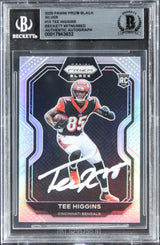 Bengals Tee Higgins Signed 2020 Panini Prizm Black Silver #10 Card BAS Slabbed