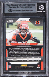 Bengals Tee Higgins Signed 2020 Panini Prizm Black Silver #10 Card BAS Slabbed