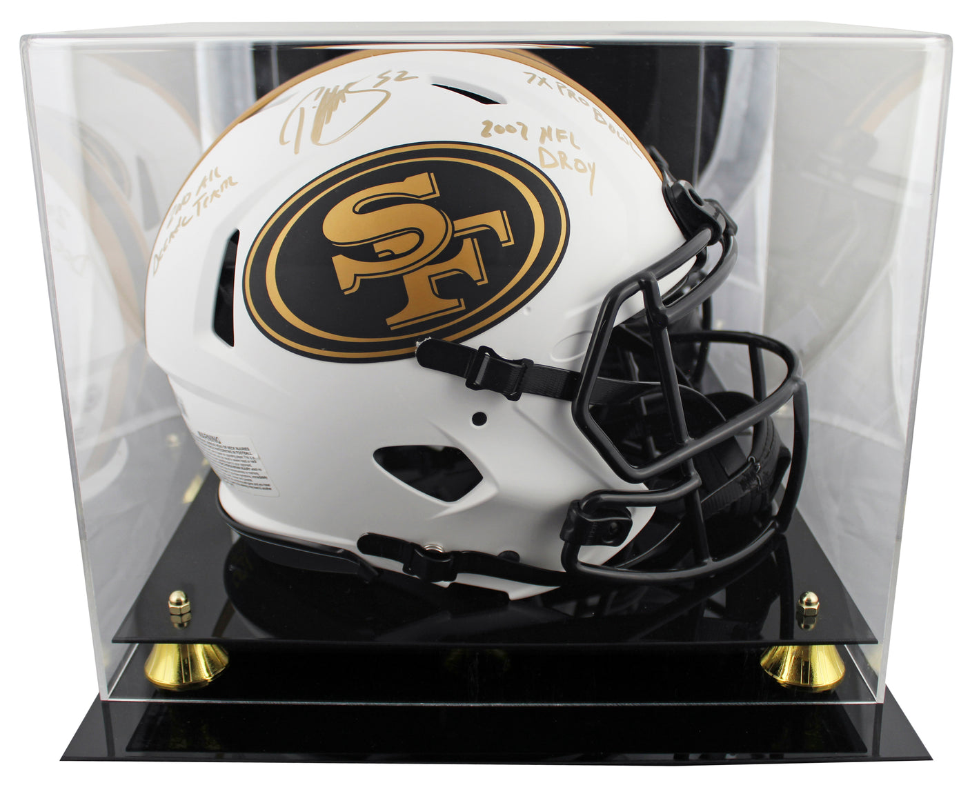 49ers Patrick Willis "3x Insc" Signed Lunar F/S Speed Proline Helmet W/ Case BAS
