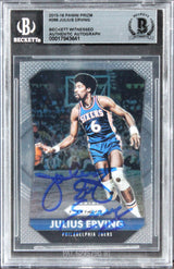 76ers Julius Erving Authentic Signed 2015 Panini Prizm #288 Card BAS Slabbed