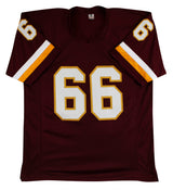 Joe Jacoby "3x SB Champ" Authentic Signed Maroon Pro Style Jersey BAS Witnessed