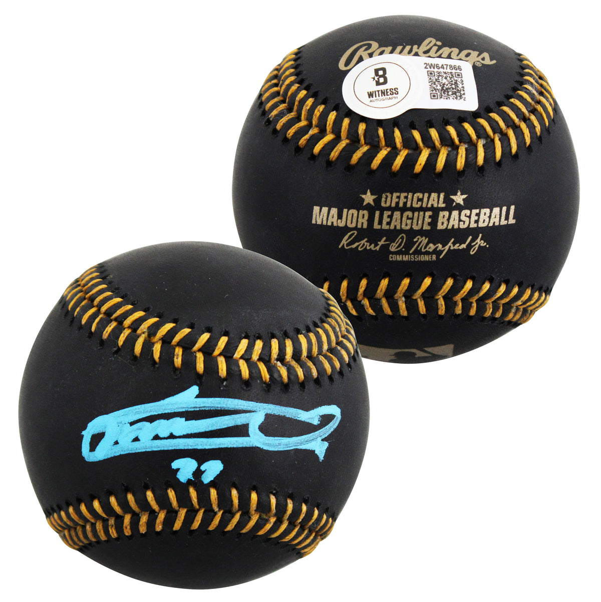Blue Jays Vladimir Guerrero Jr. Authentic Signed Black OML Baseball BAS Witness