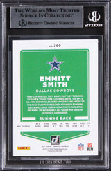 Cowboys Emmitt Smith Signed 2021 Donruss Press Proof Yellow #200 Card BAS Slab