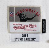 Seahawks Steve Largent "Career Stat" Signed White M&N TB Jersey BAS Witnessed