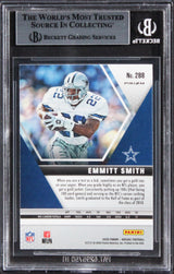 Cowboys Emmitt Smith Signed 2020 Panini Mosaic React Green #288 Card BAS Slabbed