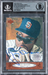 Padres Tony Gwynn Signed 1997 Upper Deck 1996 AWJ #2 Card Auto 10! BAS Slabbed