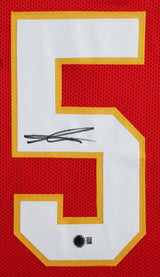 George Karlaftis Authentic Signed Red Pro Style Framed Jersey BAS Witnessed