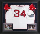 Red Sox David Ortiz Signed White 2004 WS Logo M&N CC Framed Jersey BAS Witnessed