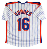 Doc Gooden Authentic Signed White Pinstripe Pro Style Jersey JSA Witness