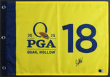 Scotty Scheffler Signed & Framed 2025 PGA Quail Hollow Golf Club Pin Flag BAS