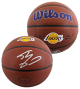 Lakers Shaquille O'Neal Signed Wilson Lakers Logo Brown Basketball BAS Witnessed