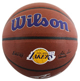 Lakers Shaquille O'Neal Signed Wilson Lakers Logo Brown Basketball BAS Witnessed