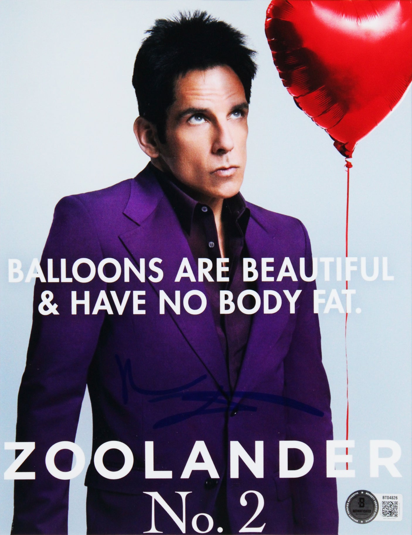 Ben Stiller Zoolander Authentic Signed 8x10 Framed Photo BAS #BT04826