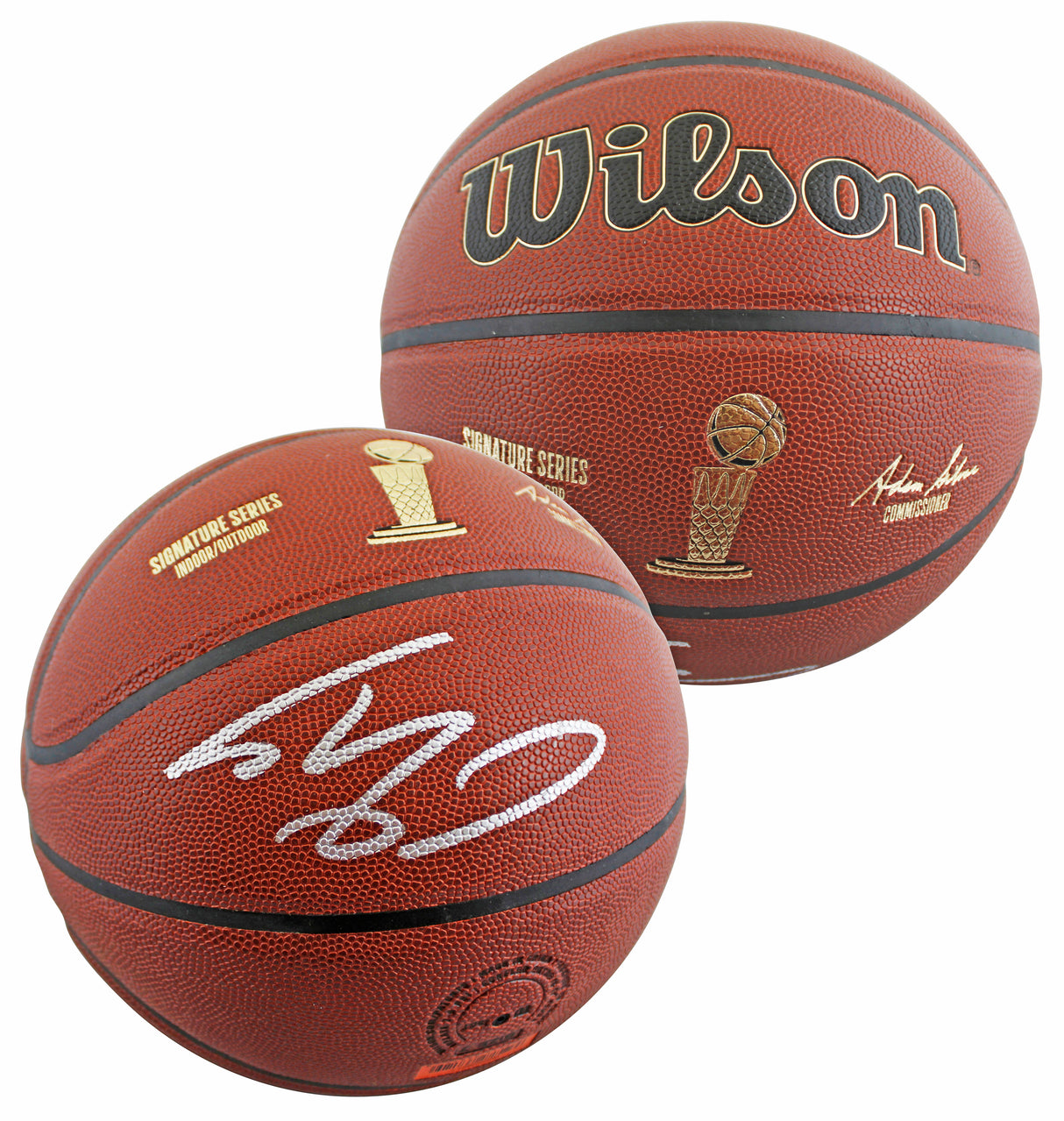 Lakers Shaquille O'Neal Signed Wilson Trophy Series Basketball W/ Case BAS Wit