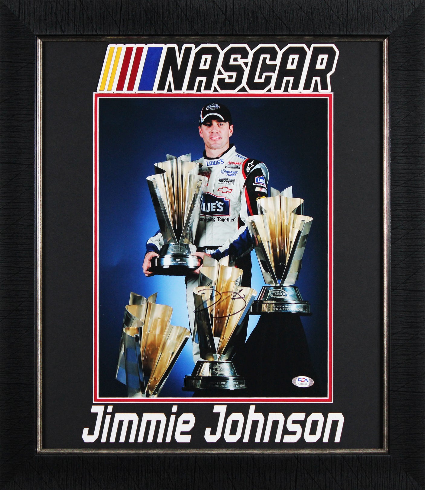 Jimmie Johnson NASCAR Authentic Signed 11x14 Framed Photo PSA/DNA #AJ40852