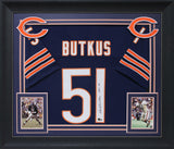 Dick Butkus "HOF 79" Authentic Signed Navy Blue Pro Style Framed Jersey BAS