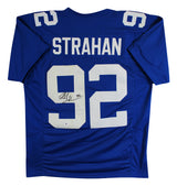 Michael Strahan Authentic Signed Blue Pro Style Jersey BAS Witness #WD91728
