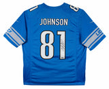 Lions Calvin Johnson Authentic Signed Blue Nike Limited Jersey BAS Witnessed