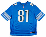 Lions Calvin Johnson Authentic Signed Blue Nike Limited Jersey BAS Witnessed