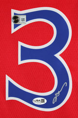 76ers Allen Iverson Signed Red Nike Jordan Swingman Jersey BAS #BY031283