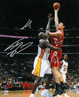 Shaquille O'Neal & Yao Ming Authentic Signed 16x20 Vertical Photo BAS Witnessed