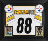 Pat Freiermuth Authentic Signed White Pro Style Framed Jersey BAS Witnessed