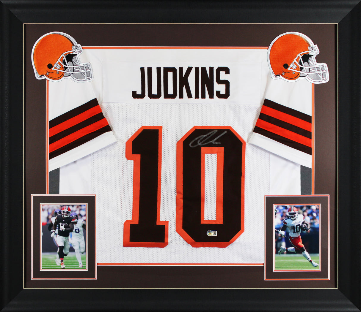 Quinshon Judkins Authentic Signed White Pro Style Framed Jersey BAS Witnessed