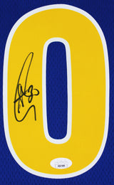 Warriors Stephen Curry Signed Blue Nike Classics Ed Swingman Framed Jersey JSA 2
