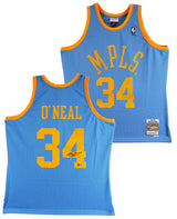 Lakers Shaquille O'Neal Authentic Signed Blue 2001-02 TB M&N HWC Jersey BAS Wit