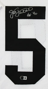 Jack Lambert "HOF 90" Signed White Pro Style Framed Jersey BAS Witnessed