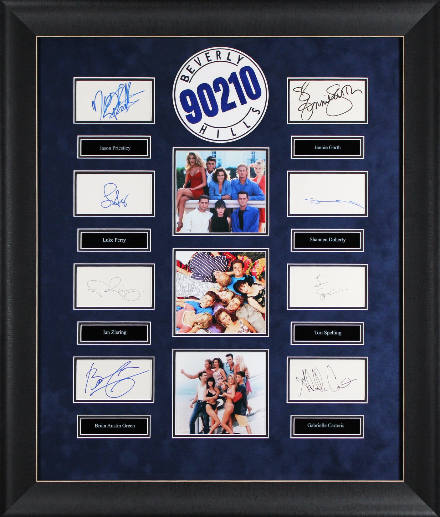 Beverly Hills 90210 Cast (8) Perry, Priestly Signed Framed Display BAS #AD04927