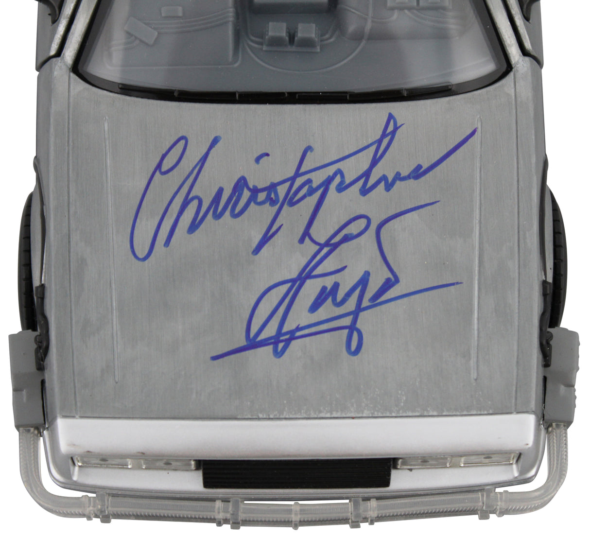Christopher Lloyd Back To The Future II Signed 1:24 Die Cast DeLorean BAS Wit