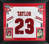Wisconsin Jonathan Taylor Authentic Signed White Pro Style Framed Jersey BAS