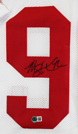 Michael Strahan Authentic Signed White Pro Style Framed Jersey BAS Witnessed