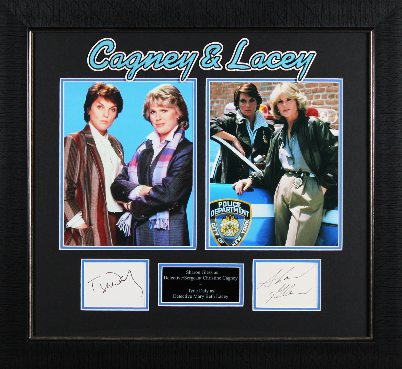 Sharon Gless & Tyne Daly Cagney & Lacey Signed Framed Display BAS #AD04974