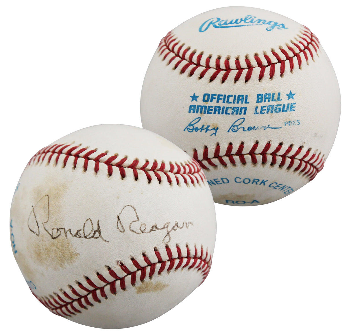 Ronald Reagan Authentic Signed Bobby Brown OAL Baseball PSA/DNA #AR02823