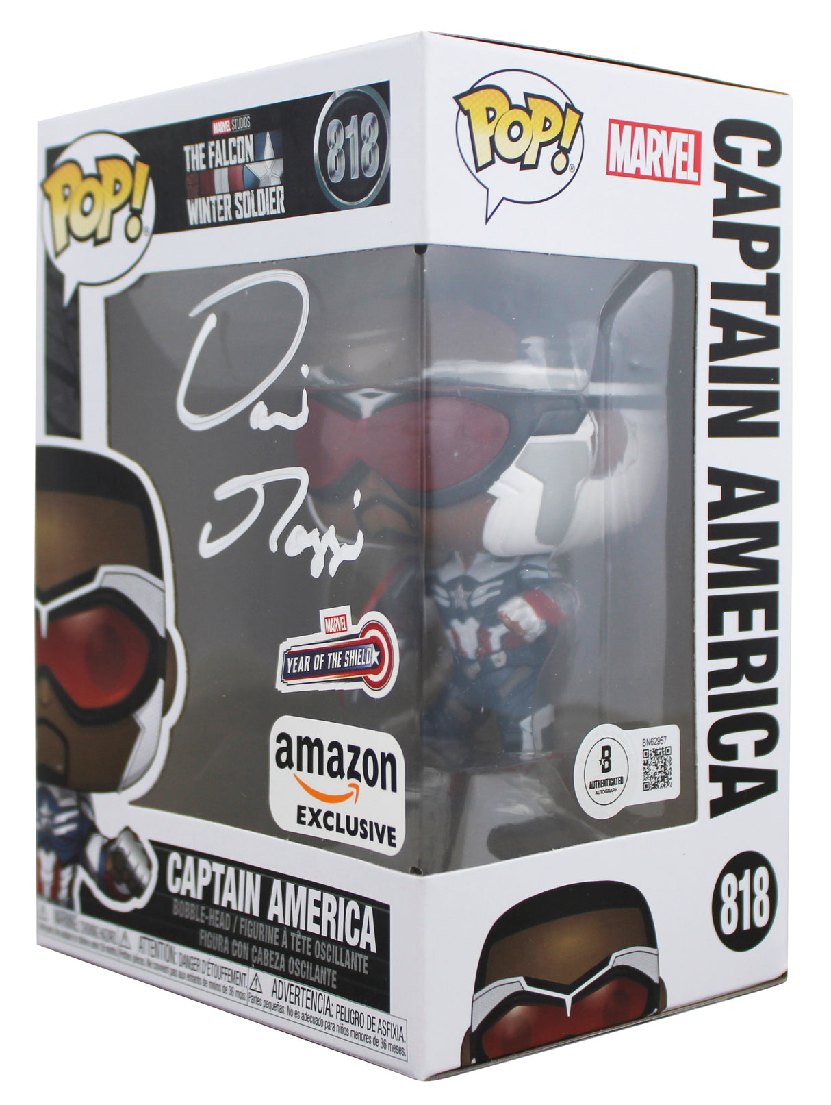 David Goggins Authentic Signed Captain America #818 Funko Pop Vinyl Figure BAS