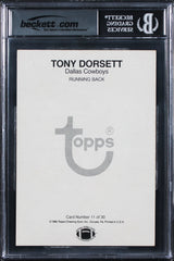 Cowboys Tony Dorsett Authentic Signed 1980 Topps Super #11 5x7 Card BAS Slabbed