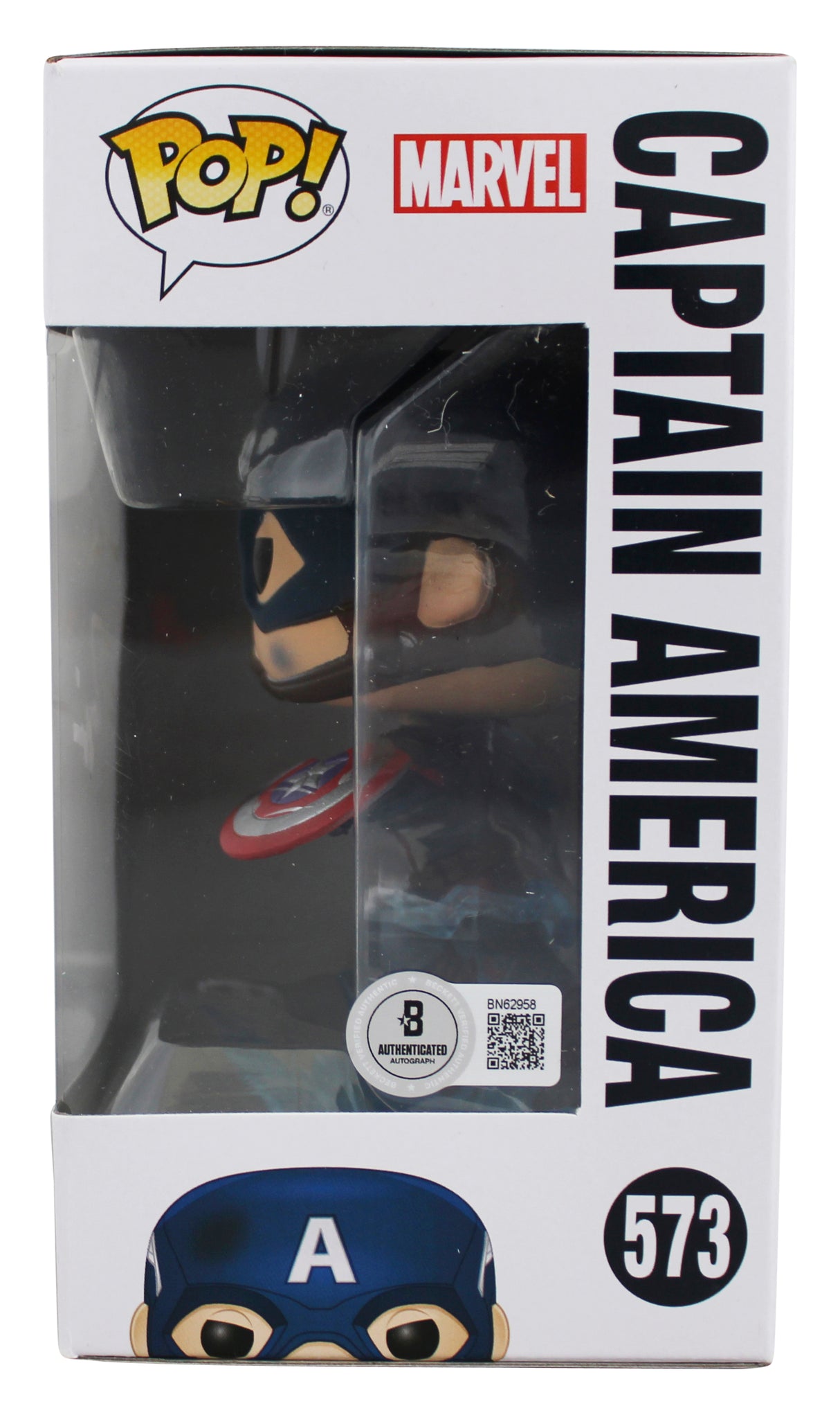 David Goggins Authentic Signed Captain America #573 Funko Pop Vinyl Figure BAS