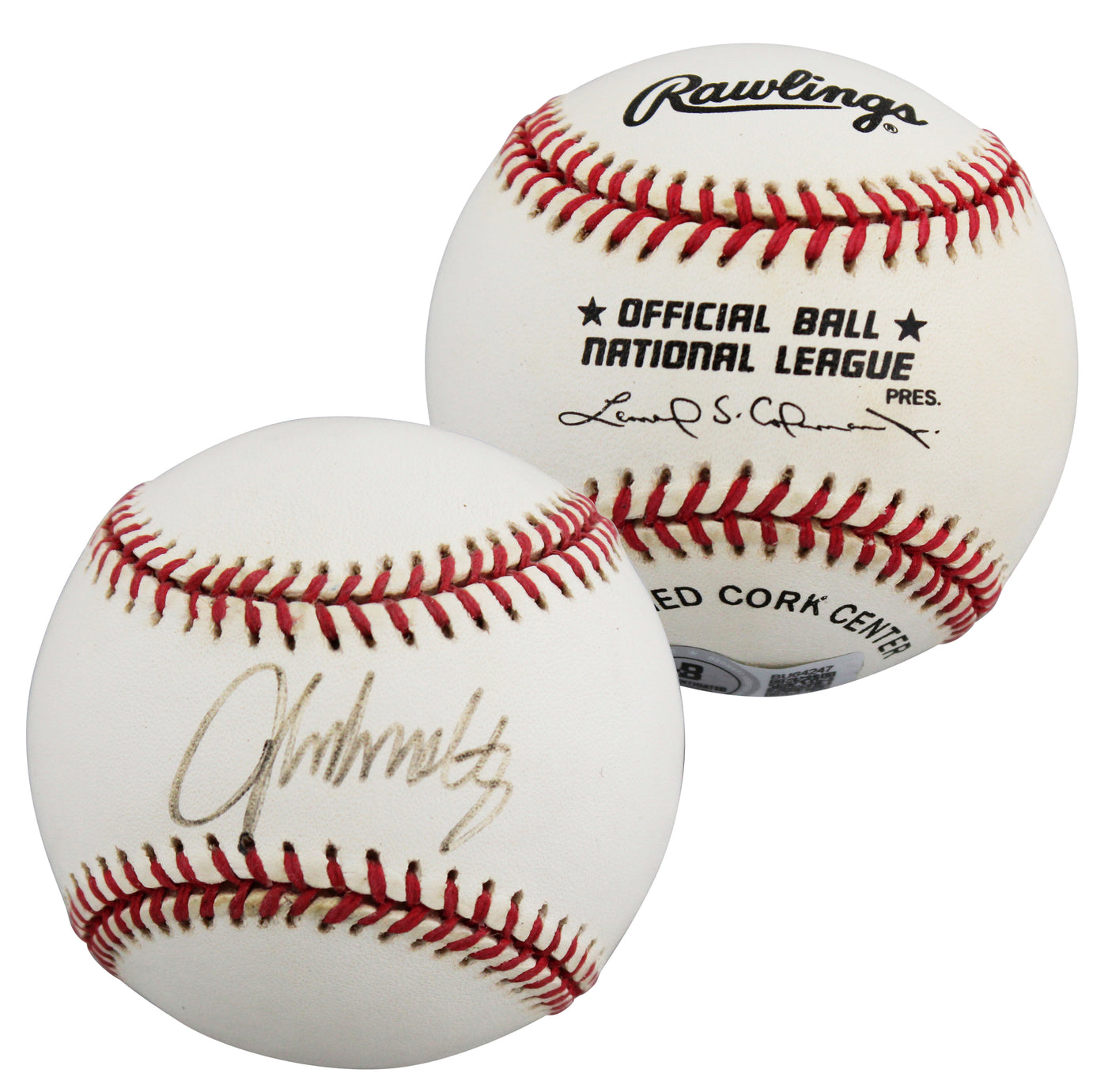 Braves John Smoltz Authentic Signed Leonard Coleman ONL Baseball BAS #BU64247